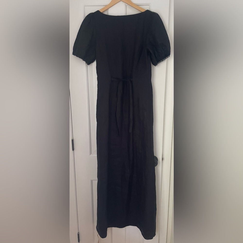 NWT Reformation Cherise Linen Dress in Black - Picture 6 of 9